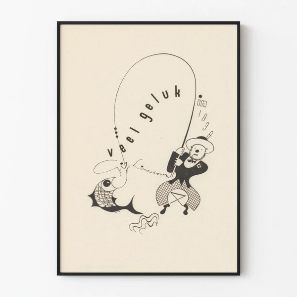 Gijs Lindeboomin 1938 vuoden vintage-onnittelujuliste