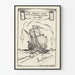 Vintage toivotusjuliste 1938 vanha laiva merellä Artem Legrand