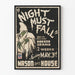 Vintage juliste Night Must Fall - Teatteri ja kauhutragedia