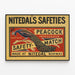 Vintagejuliste Nitedal's Safeties ja peacock - Retroseinäkkeilmaalaus — kehystetty taideteos seinällä