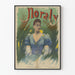 Vintage Juliste Noraly Muotokuva Tyylikäs Nainen Sinisessä Mekossa