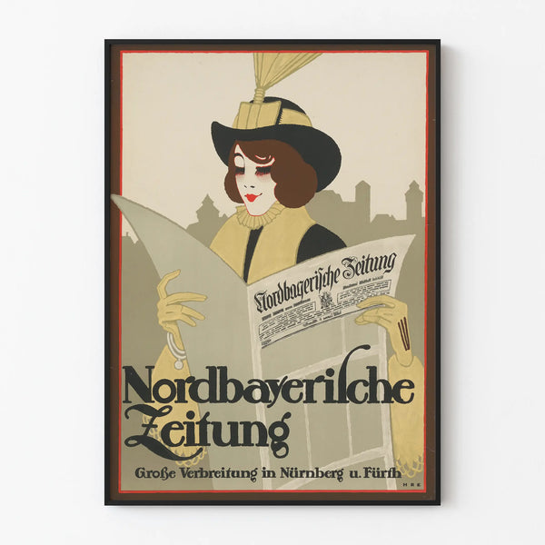 Vintage juliste Nordbayerische Zeitung seinäkoriste