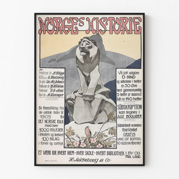 Vintage juliste Norges historie seinäkoristukseen
