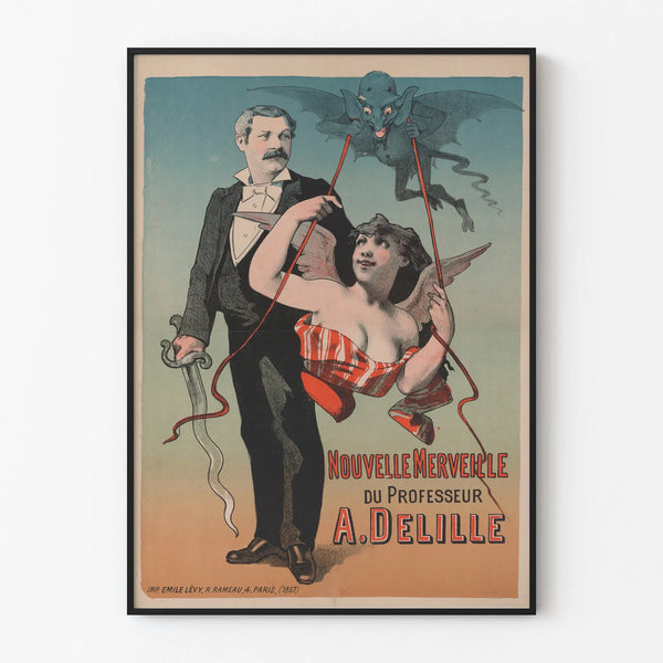 Vintagejuliste Uusi ihme professori A. Delillen