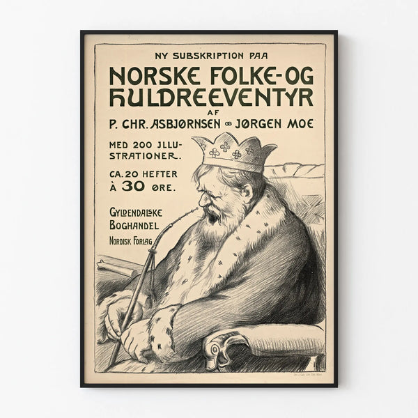 Vintage juliste norjalaisista tarinoista ja legendoista