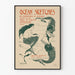 Vintage juliste Ocean Sketches - Merenneito ja kalat -kuvitus
