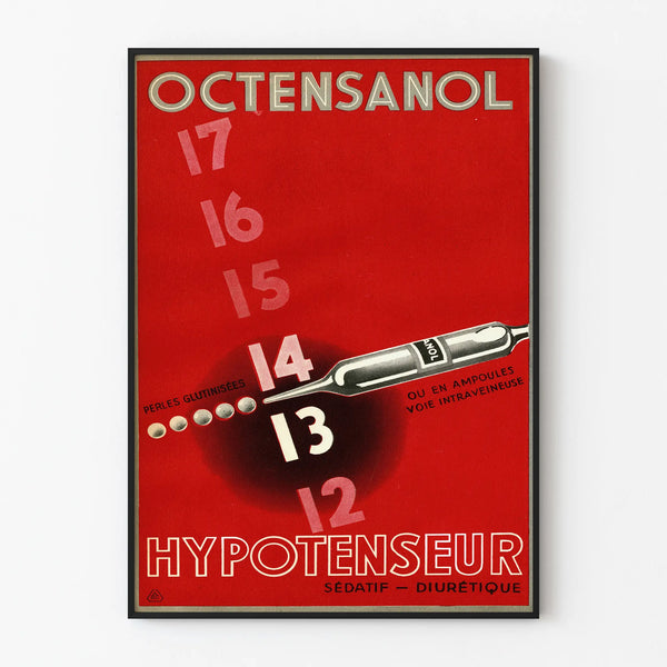 Vintage Juliste Octensanol Hypotenseur Seinän koristelu