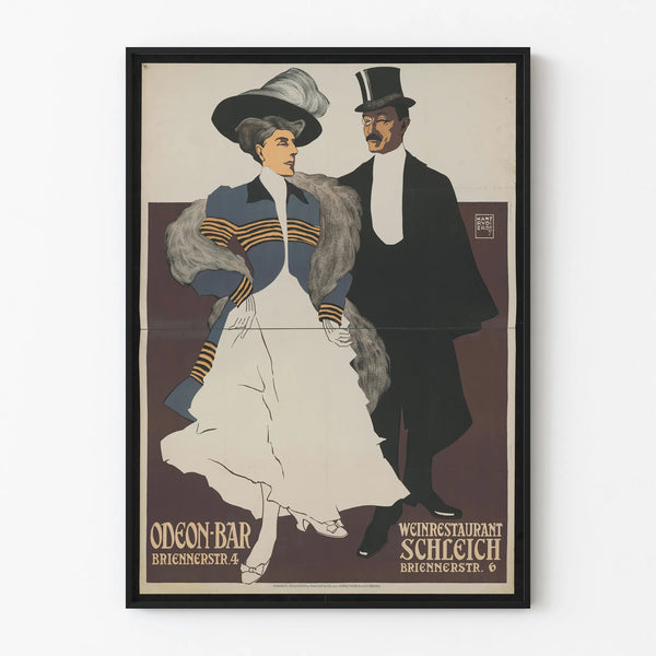 Vintage Juliste Odeon Bar Münchenin seinäkoristeeksi tyylikkääseen sisustukseen