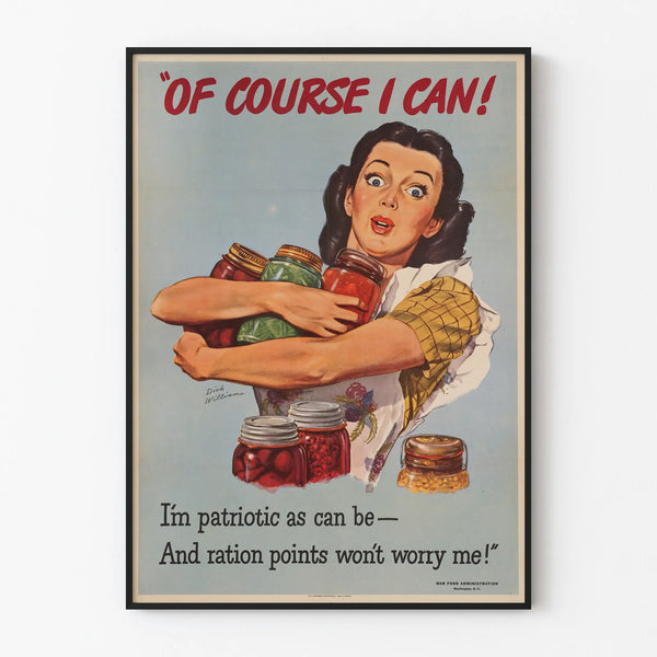 Vintage juliste seinäkoristeeksi « Of Course I Can »