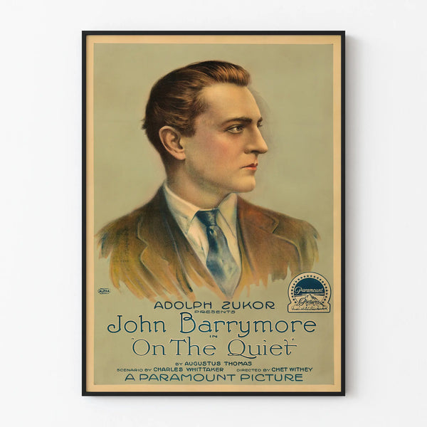 Vintage juliste On The Quiet John Barrymore kanssa