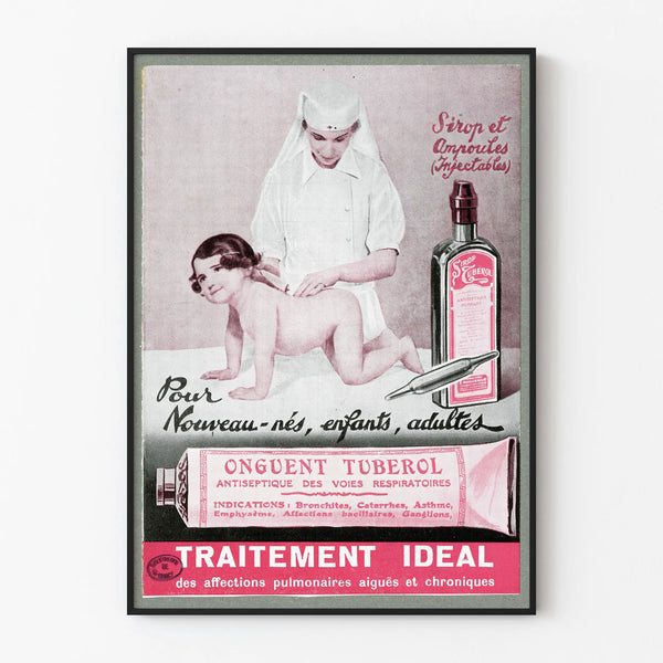 Vintage Juliste Onguent Tuberol - Retro Lääketieteellinen Seinäkäsitys
