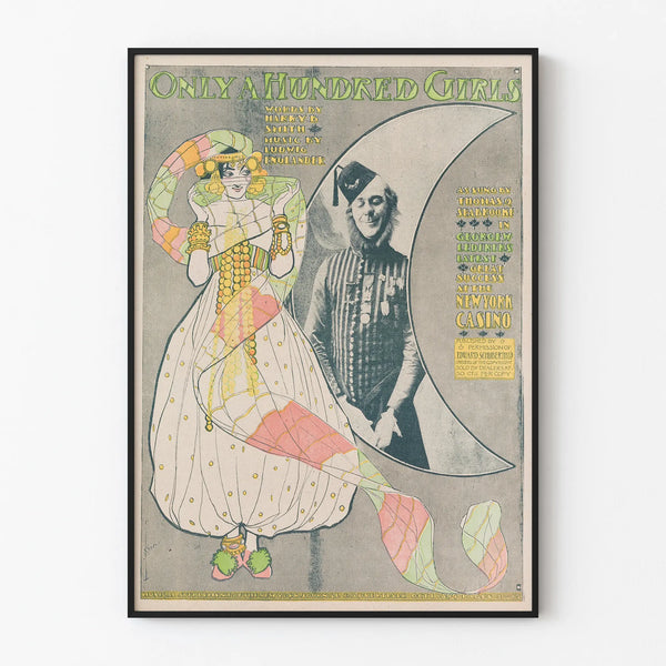 Vintagejuliste Only a Hundred Girls - Retro musiikkiseinäkoristelu