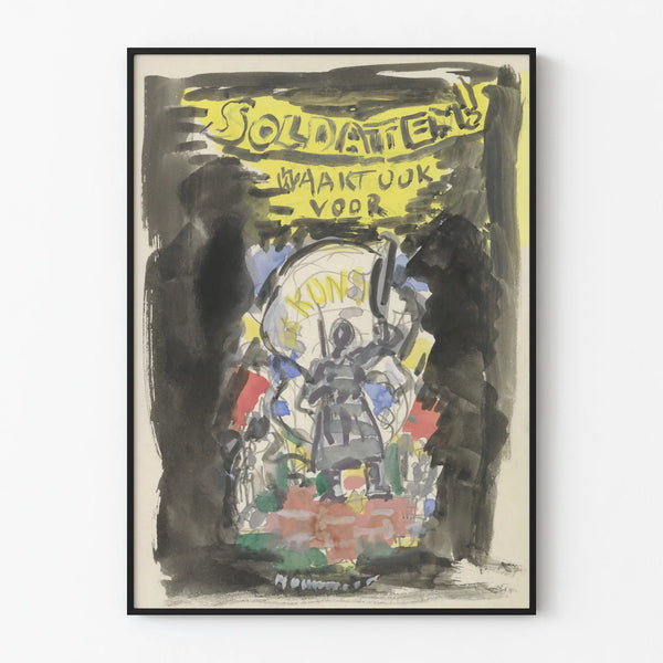 Vintagemilitaarisen propagandajuliste taiteen suojelemiseksi
