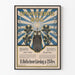 Vintage juliste seinäkoriste Opfindelsernes Bog, jossa pöllö ja säteilevät säteet