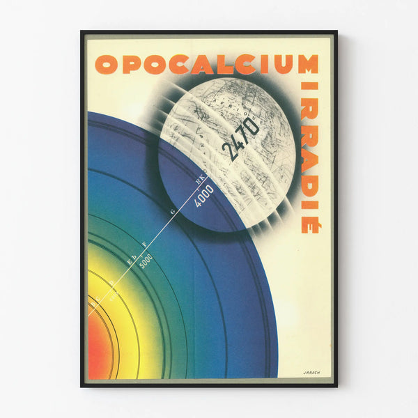 Vintage Juliste Opocalcium energiaa säteilytetty seinäkoristelu