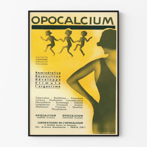 Vintage Juliste Opocalcium terveydelle tarkoitettuun seinäkoristukseen