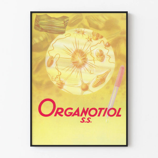 Vintage juliste Organotiol S.S. tieteellinen kuvaelma