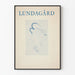 Vintage Lundagård -juliste sinisellä abstraktilla piirroksella