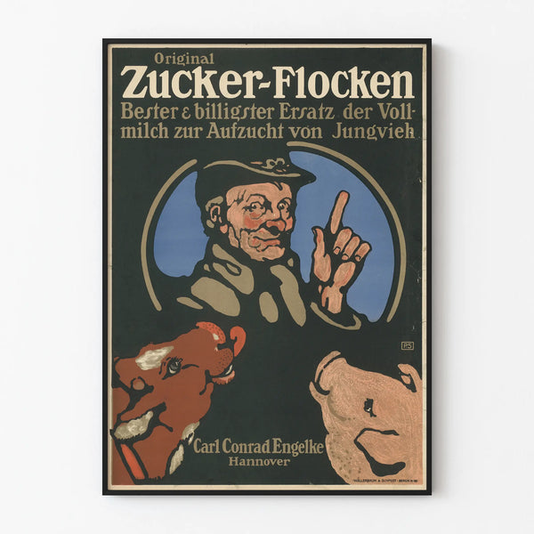 Vintage Juliste Original Zucker-Flocken - Retro Seinän koristelu