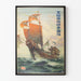 Japanilainen purjelaiva Osaka Shosen -juliste vintage