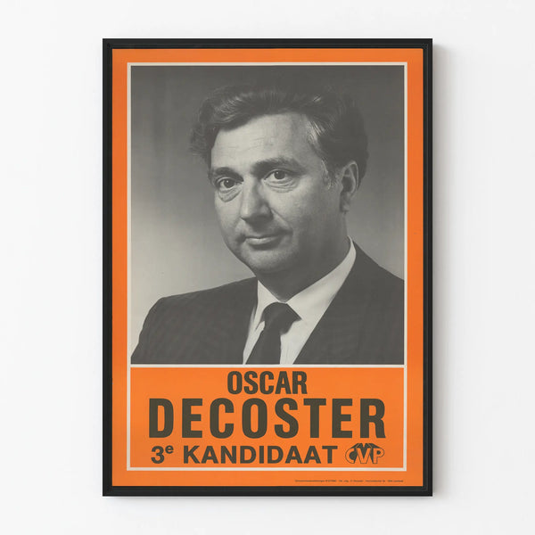 Vintage juliste Oscar Decoster 3. ehdokas CVP