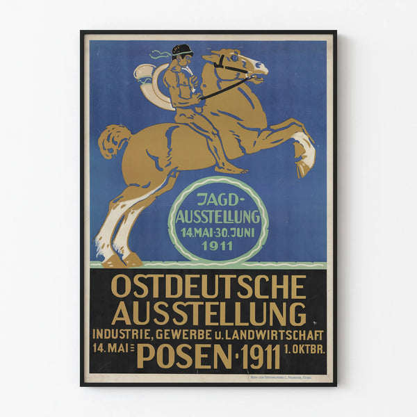 Vintage juliste Itä-Saksan näyttelystä teollisuudessa Posen 1911