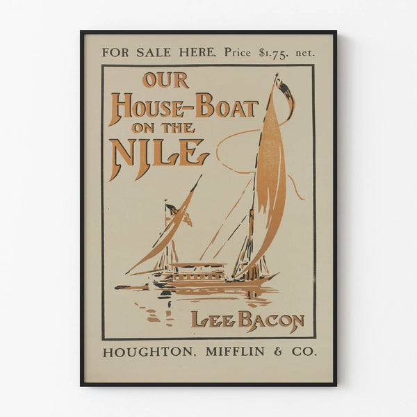 Vintage juliste Our House-Boat on the Nile - Merellinen seinäkoristelu