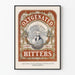 Vintage Juliste Happeutettu Bitters - Lääke Kuumeeseen ja Astmaan