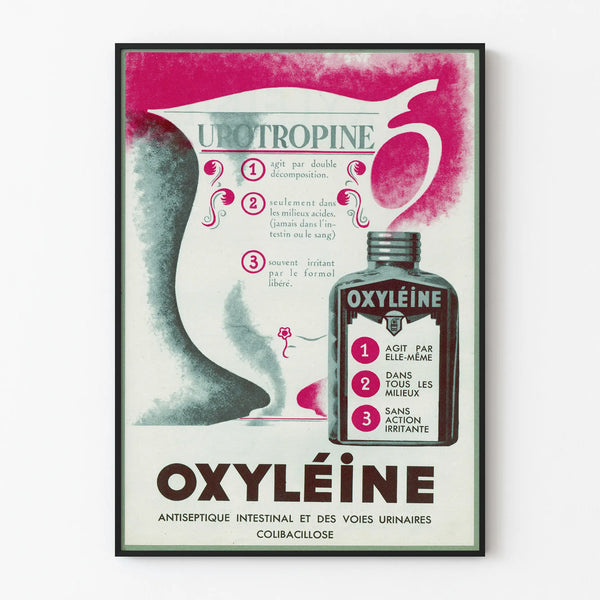 Vintage juliste Oxyléine antiseptinen seinäkoriste