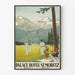Vintage juliste Palace Hotel St. Moritz - Vuoristoteemainen seinäkoristelu ja rentoutuminen