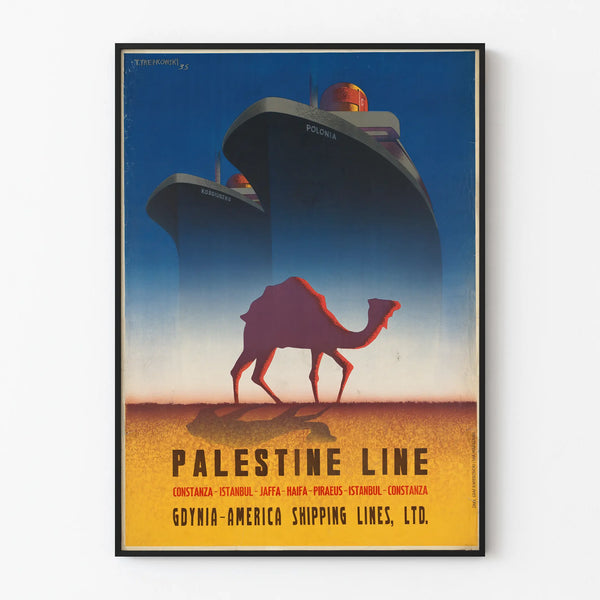 Vintage Palestina Line - Meriaiheinen retro seinäkoriste juliste