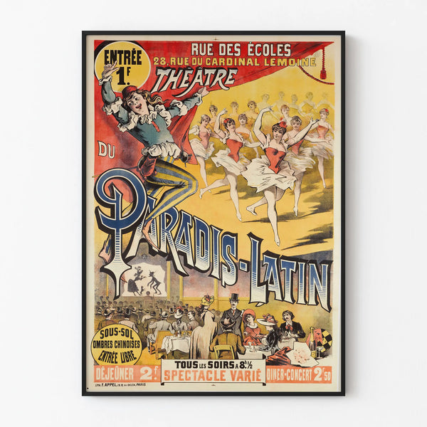Vintage juliste Théâtre Paradis-Latin Pariisi seinäkoriste
