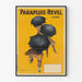 Vintage juliste Sateenvarjo-Revel keltaisella pohjalla