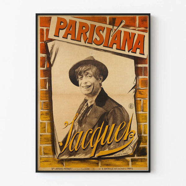 Vintage Juliste Parisiana Jacquet seinäkoristukseen