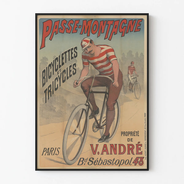 Vintage juliste Passe-Montagne pyöräily- ja kolmipyöräajoneuvoista Pariisissa