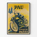 Vintage moottoripyöräkerhon juliste Béarn Pau Pääsiäispäivänä