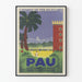 Vintage Pau kaupungin talvinen ilmastojuliste seinäkoriste