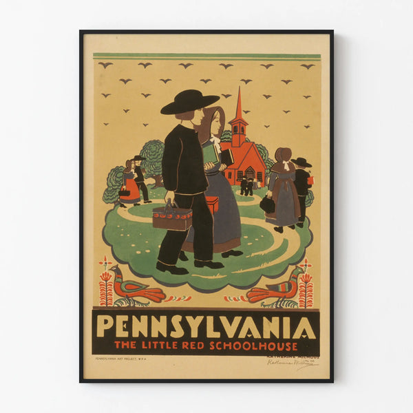 Vintage Juliste Pennsylvania The Little Red Schoolhouse