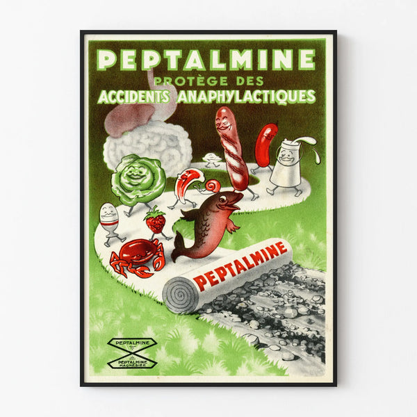 Vintage juliste Peptalmine - Retro seinäkoriste terveyteen ja hyvinvointiin
