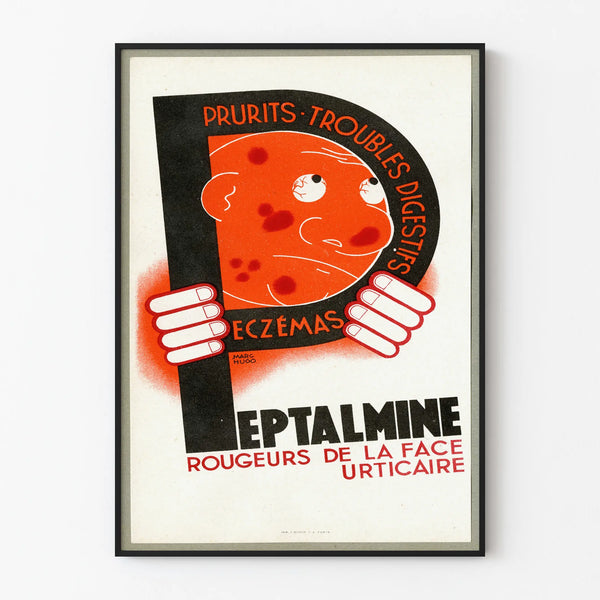 Vintage juliste Peptalmine seinäkoriste terveys