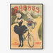 Vintagejuliste Phebus Paris Pyöräily ja Klovni Vanhassa Autossa