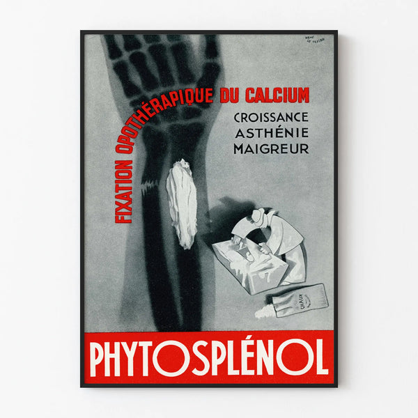 Vintage Juliste Phytosplénol - Kalsiumin optoterapian kiinnitys vintage