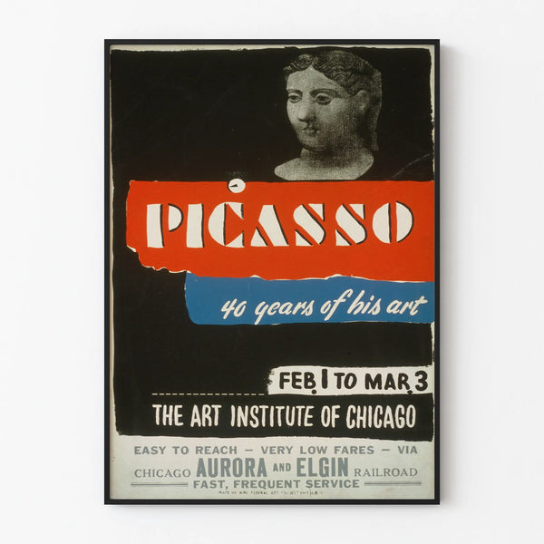 Vintage Picasso juliste 40 vuotta taidetta - taiteellinen seinäkoriste