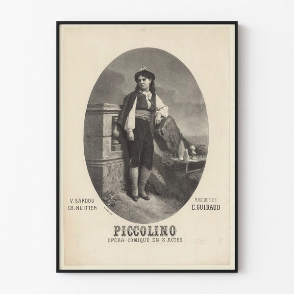 Vintage Juliste Piccolino Opéra-Comique kolmessa näytöksessä