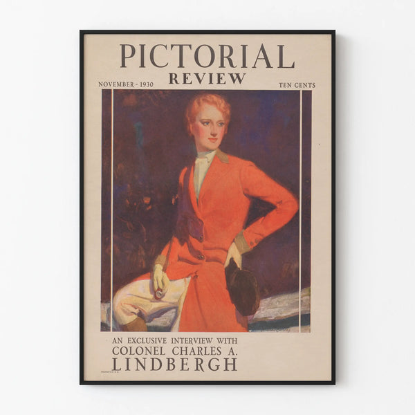Vintagejuliste Pictorial Review - Eksklusiivinen haastattelu eversti Charles A. Lindberghiltä 1930