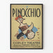 Vintage Juliste Pinocchio – Teatterin klassinen seinäkoristelu