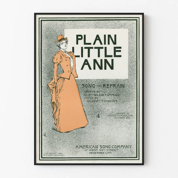 Vintage juliste Plain Little Ann graafisessa harmoniassa