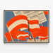 Vintage juhlaposteri lipuilla Volksstimmefest 1946 -juliste — kehystetty taideteos seinällä