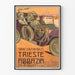 Vintage juliste Triesten autoliikkeestä Abbazia