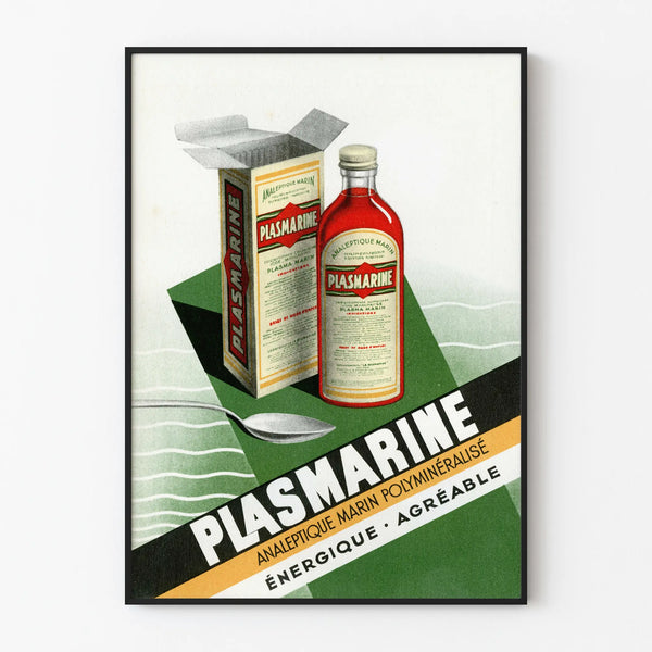 Vintage Juliste Plasmarine, Retro Lattia- ja seinäkoristelu lääketieteellinen